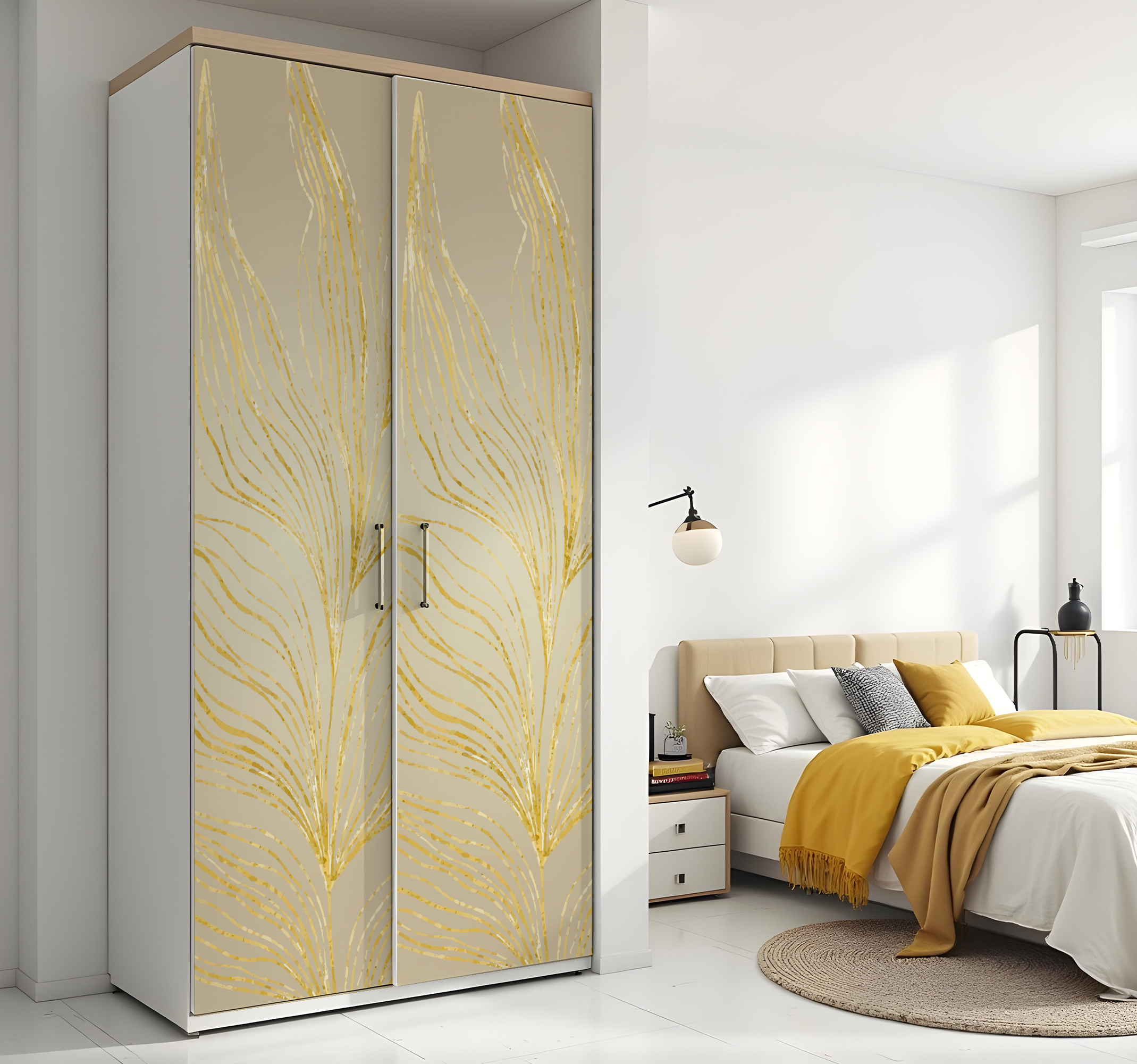 Groot gouden effect blad meubel sticker