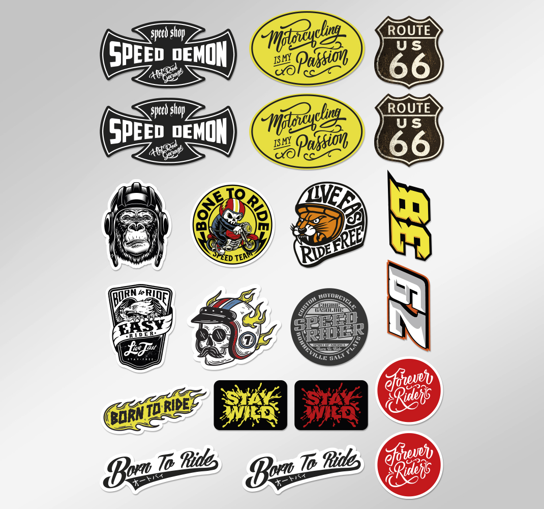 Originele bommenset motor sticker