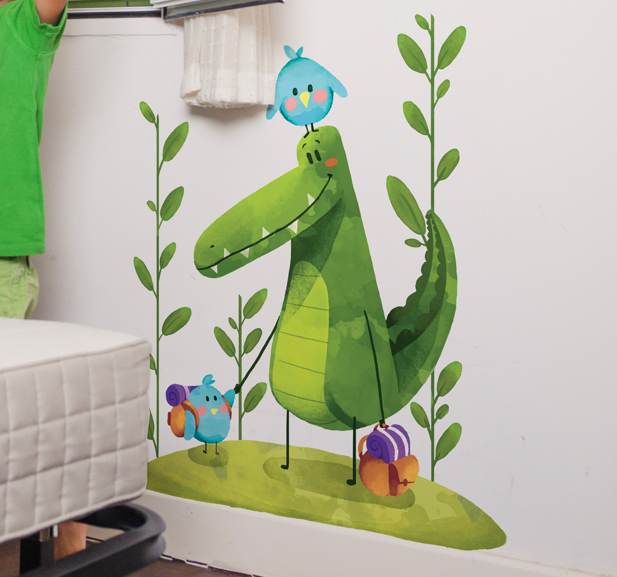 Muursticker vriendjes van de krokodil