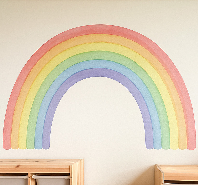 Regenboog aquarelverf muursticker kinderkamer