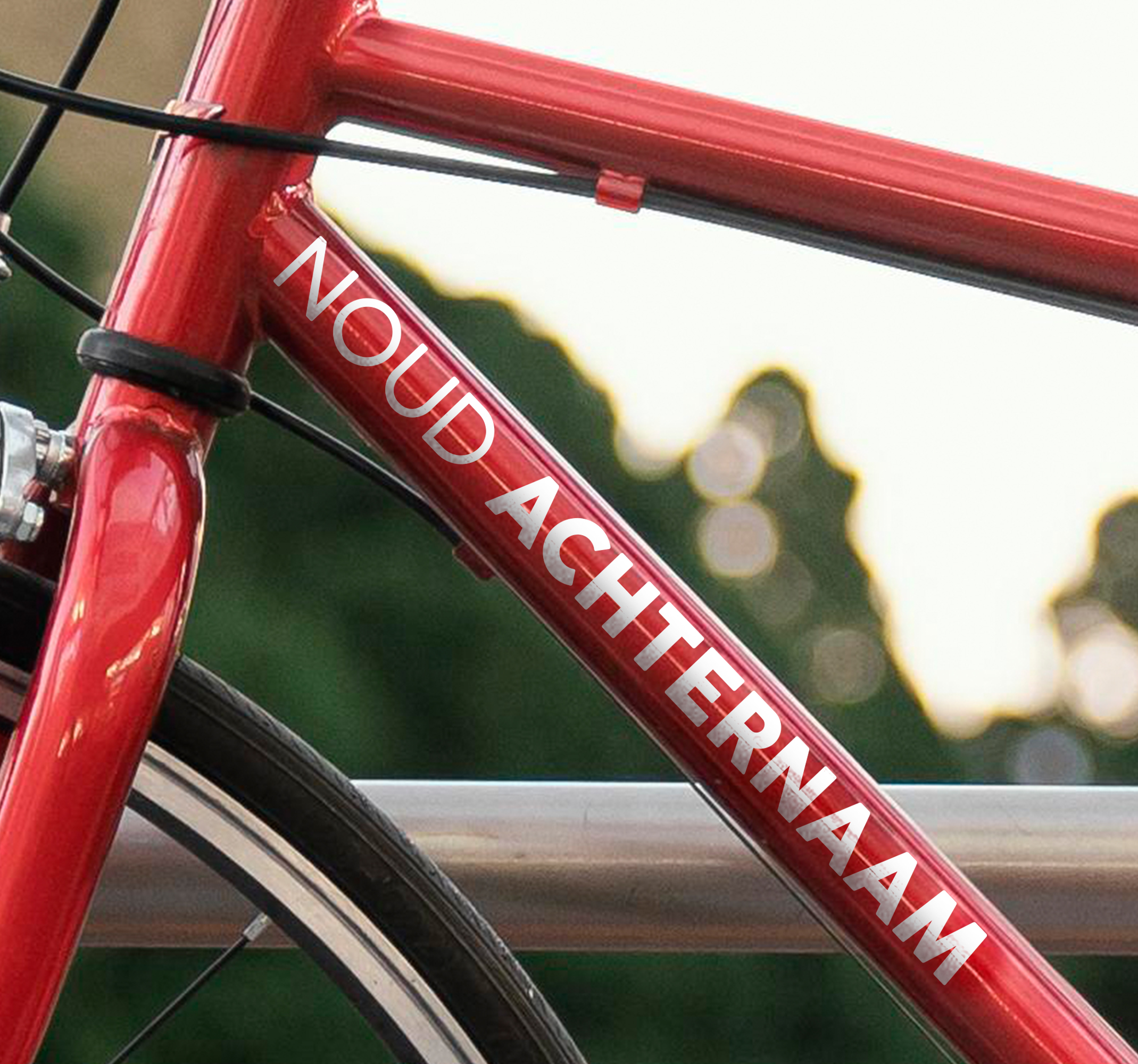 Fiets sticker aanpasbare naam