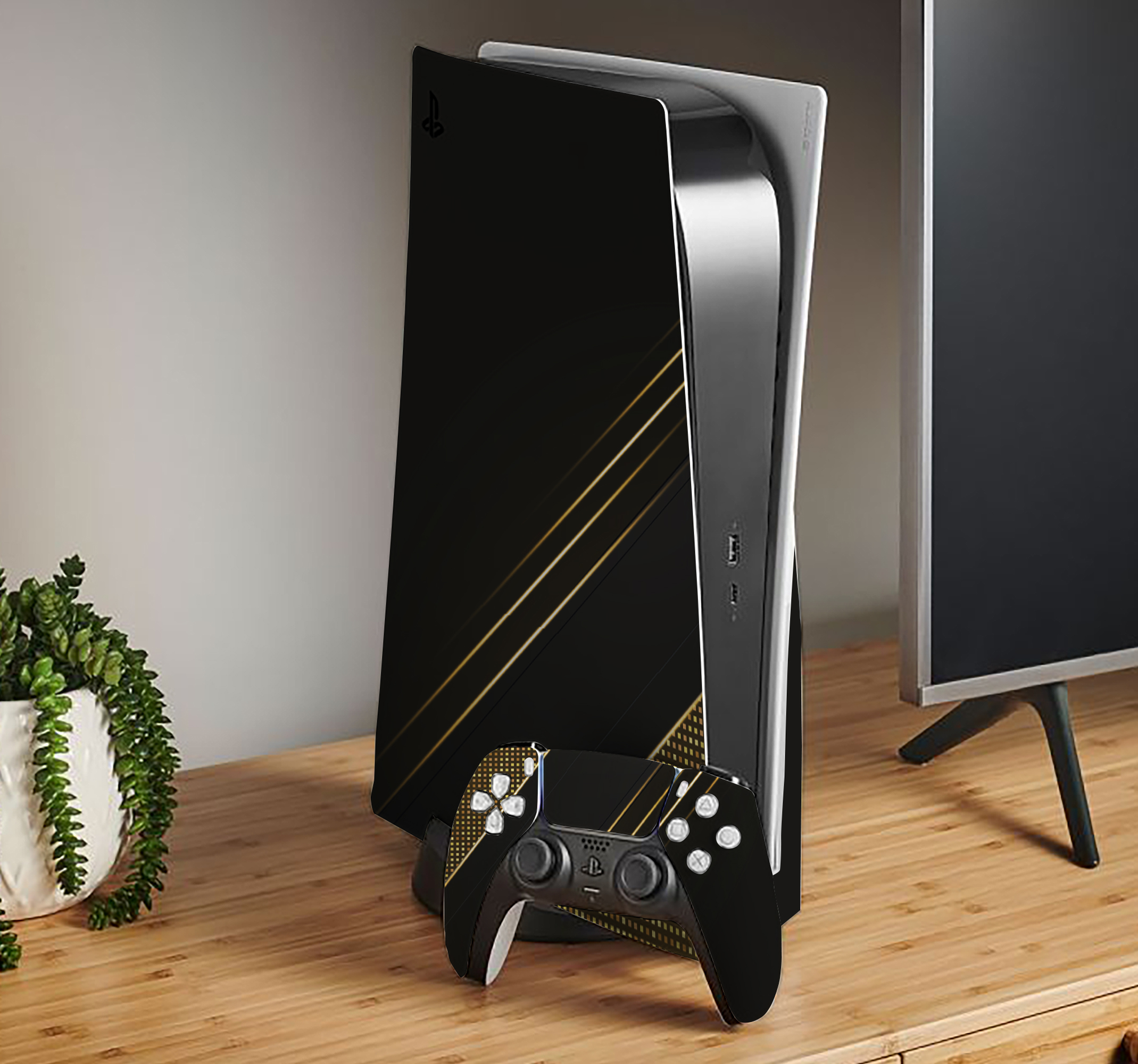 PS5 sticker Gouden luxe achtergrond