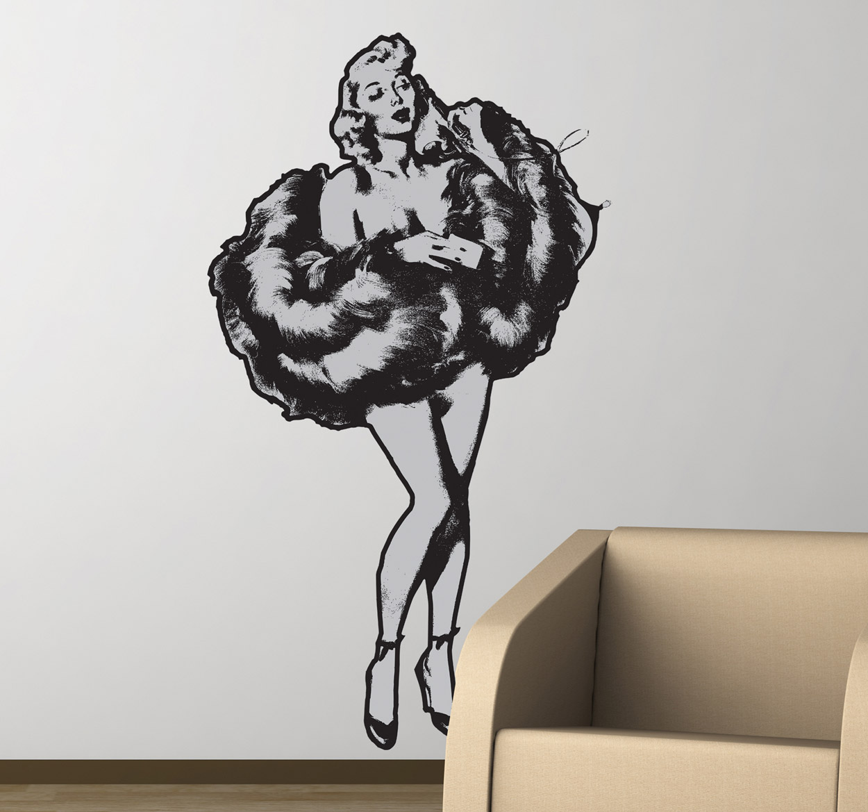 Klassieke pin up sexy dame sticker