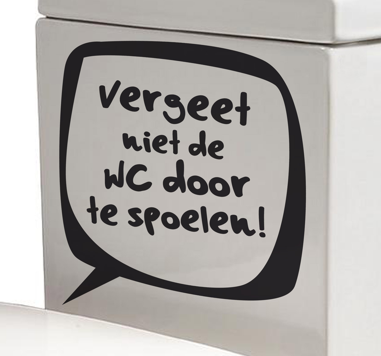 Tekst sticker badkamer WC doorspoelen