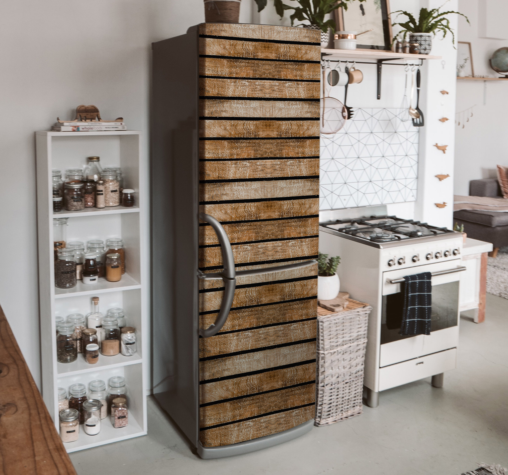 Koelkast sticker houtenpallets