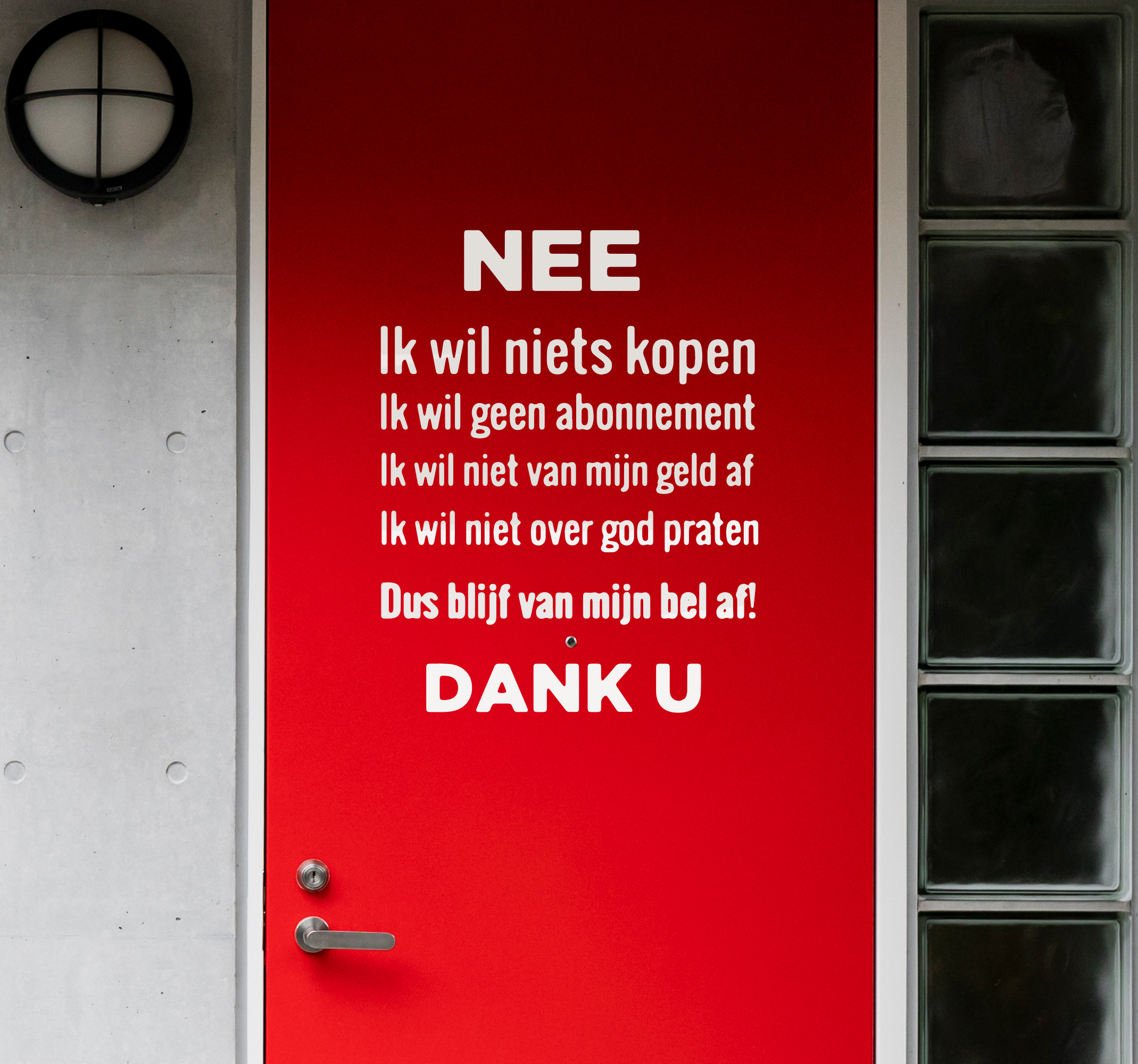 Tekst sticker nee dank u