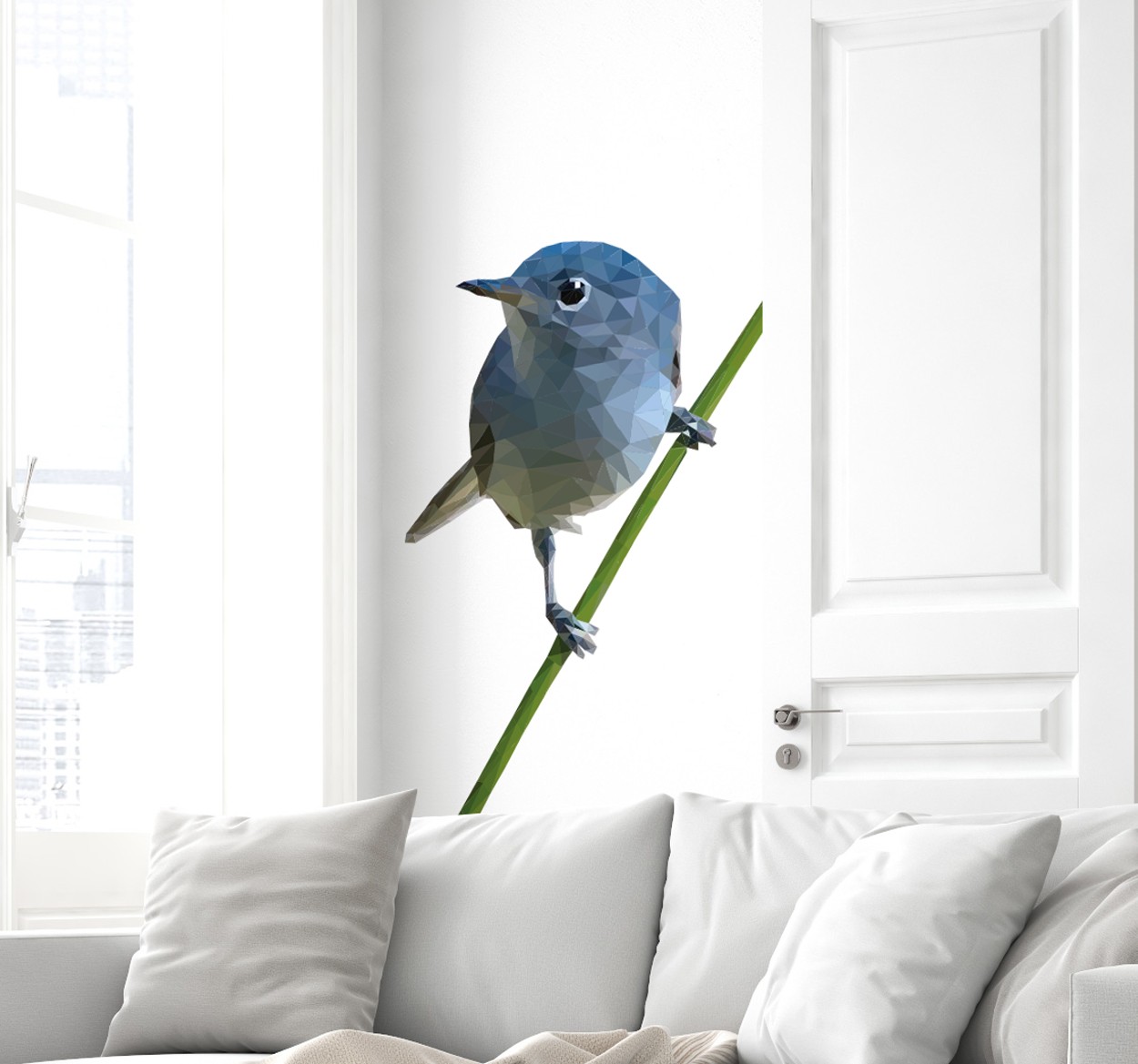 Vogel muursticker woonkamer levensechte