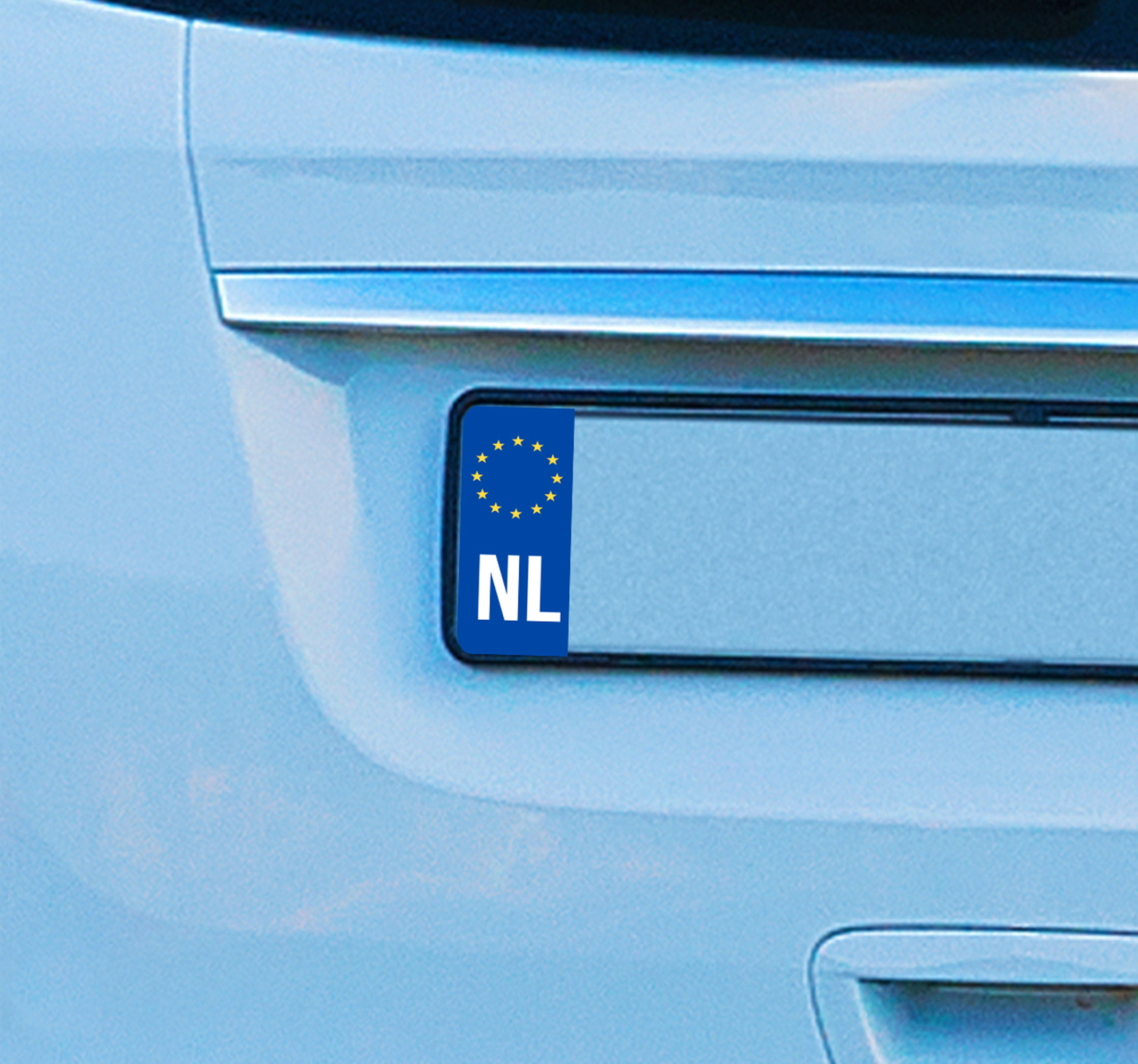 Blauw kentekenplaat sticker land