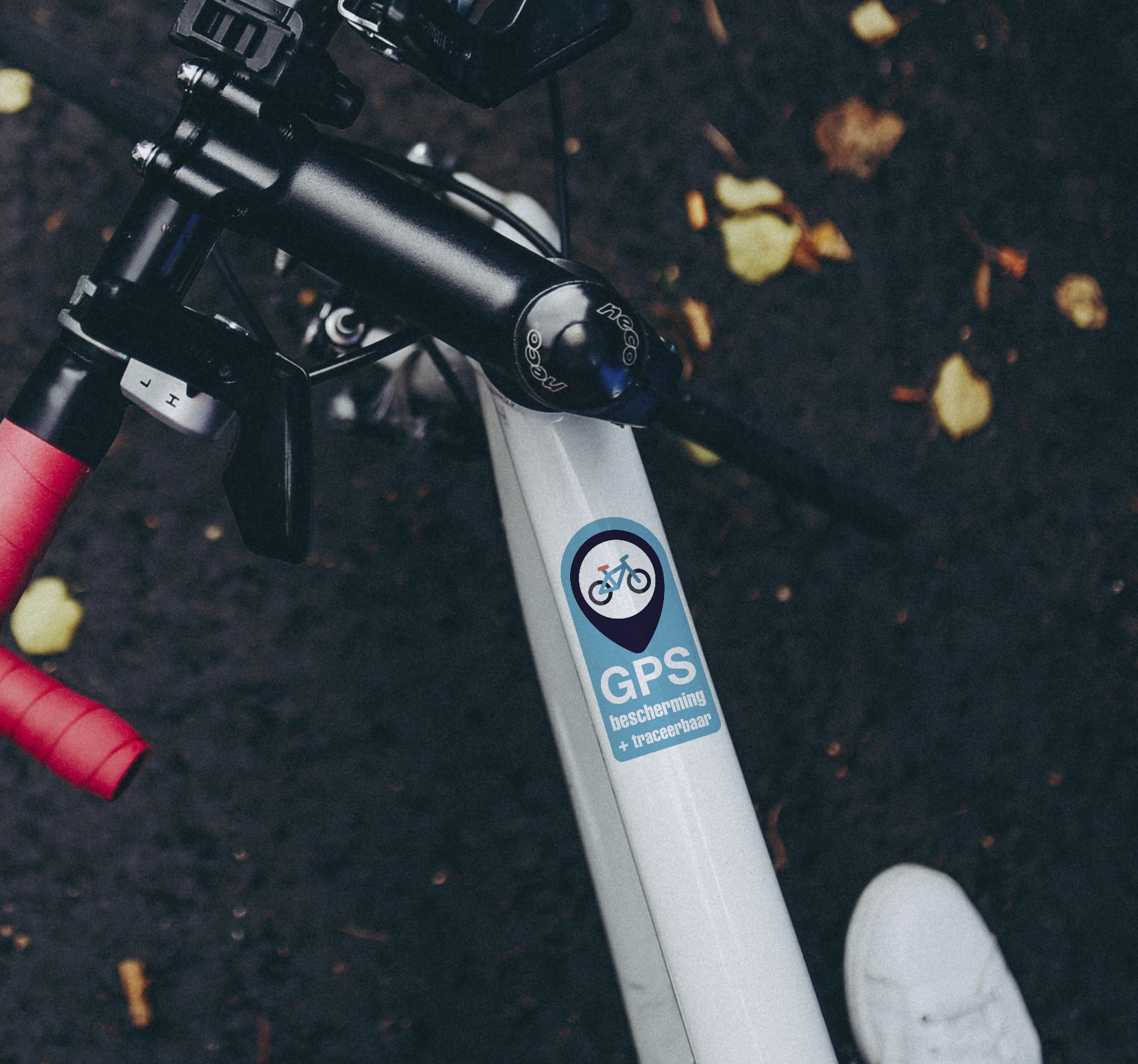 Fiets sticker met GPS blauw
