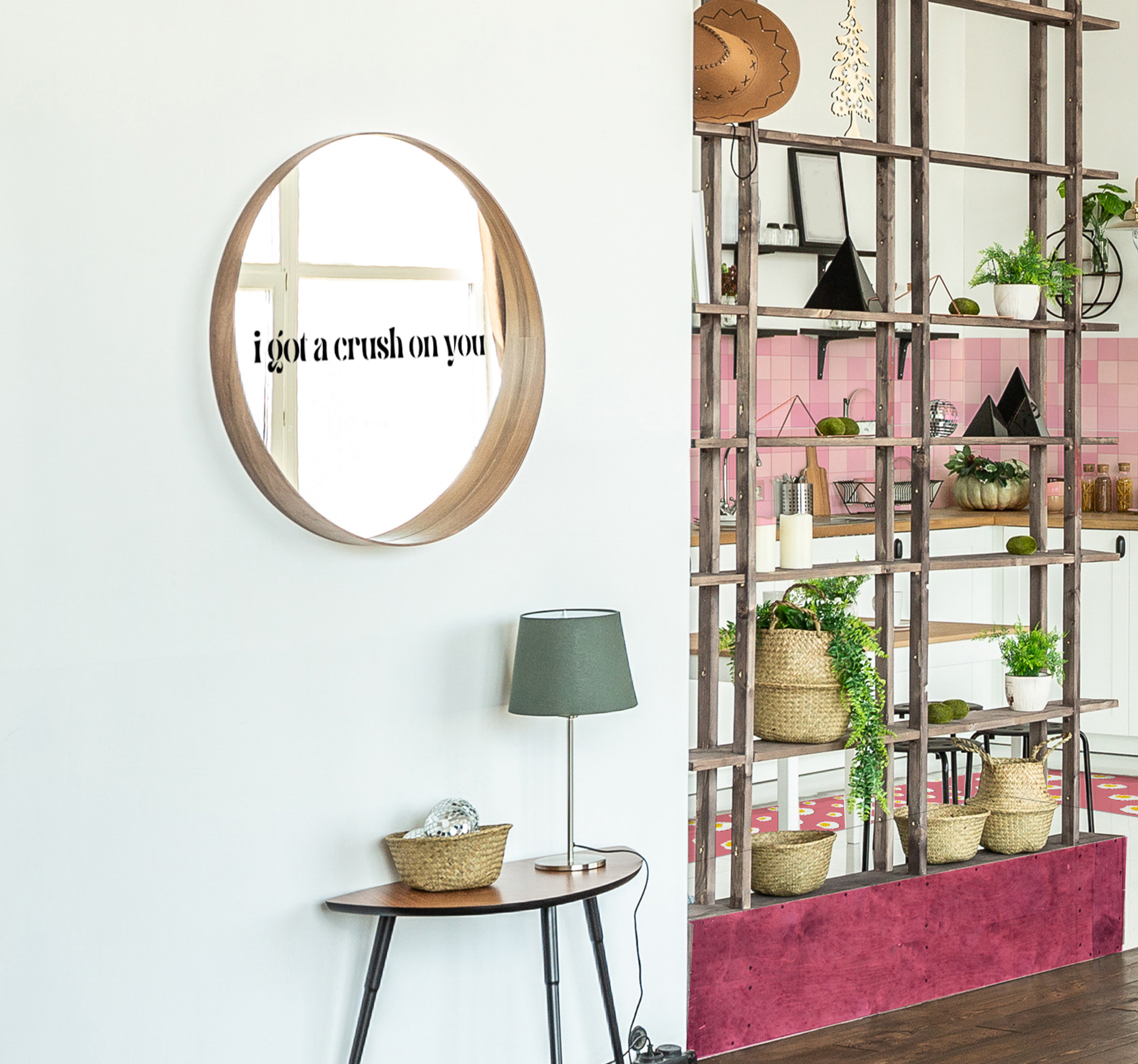 'I got a crush on you' tekst sticker spiegel