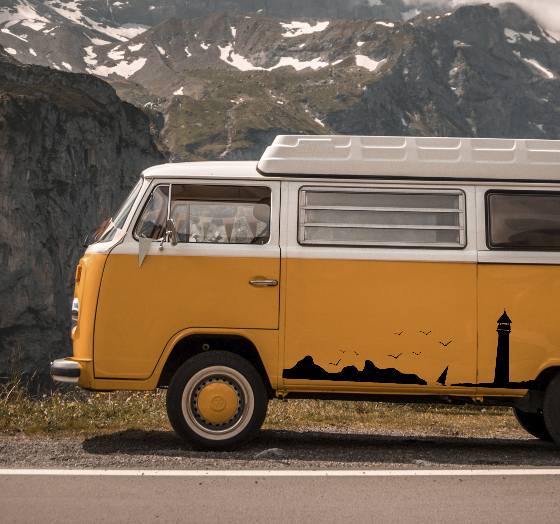 Vuurtoren op zee camper decoratie