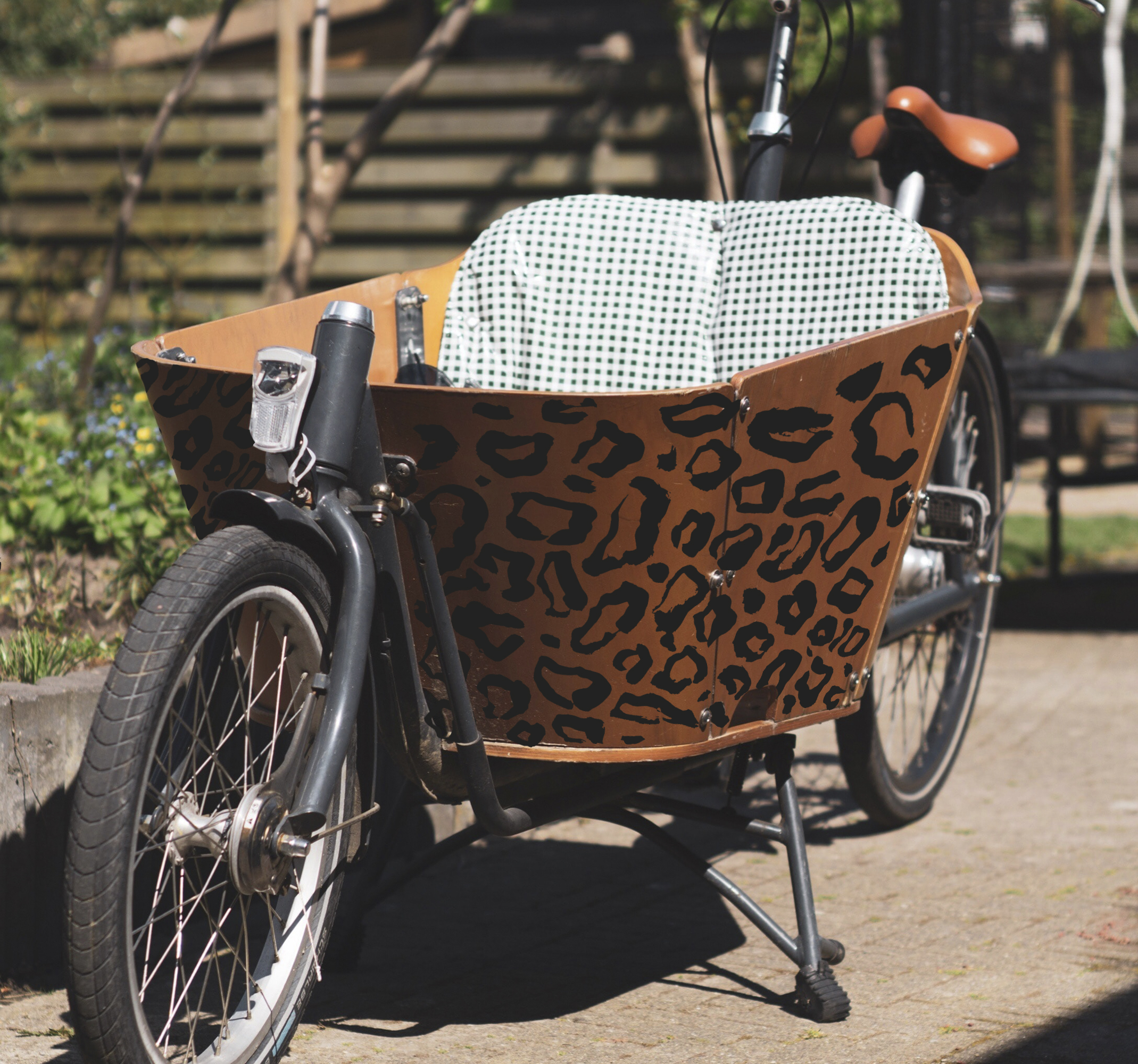 Bakfiets sticker leopardvlekken