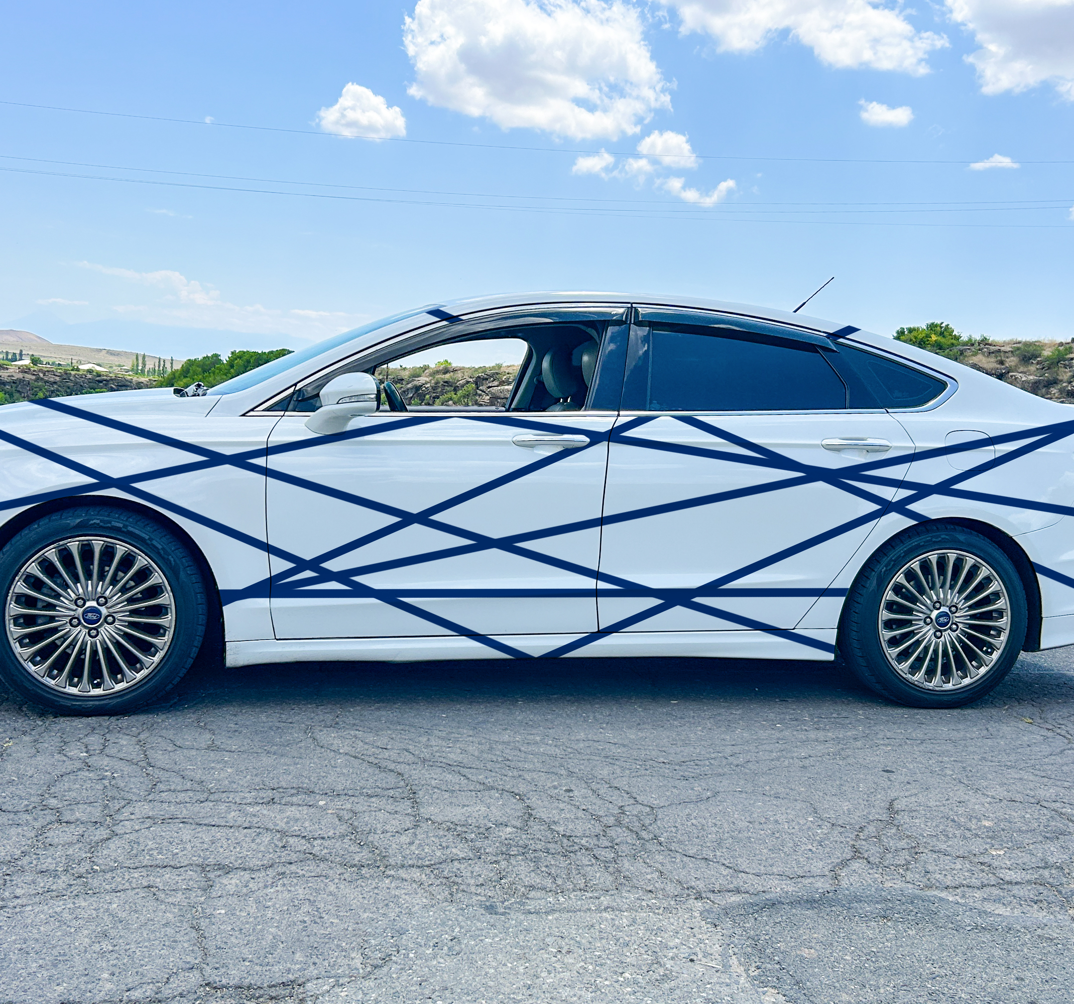 Strepen set auto sticker