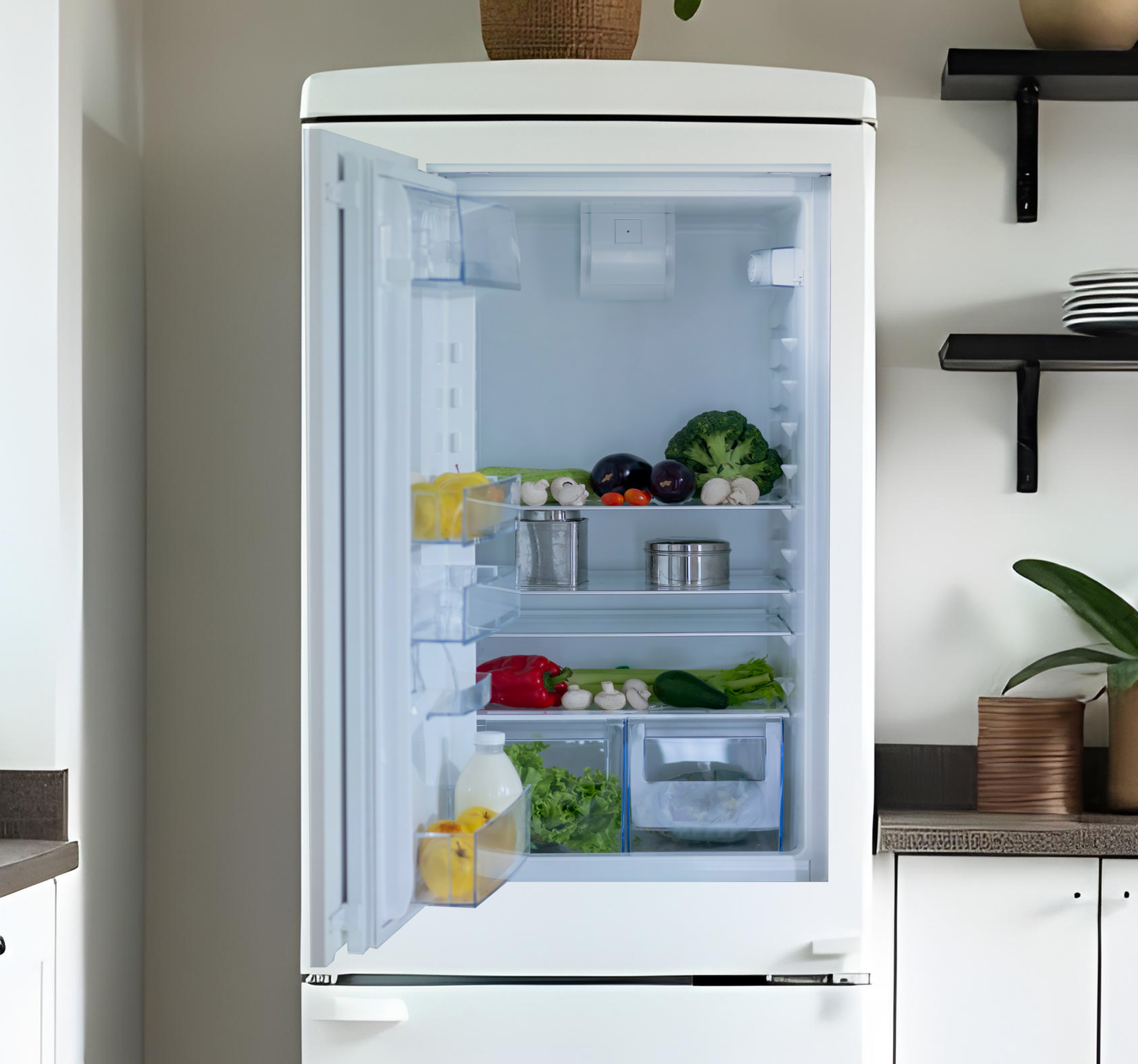 Open deuren koelkast sticker