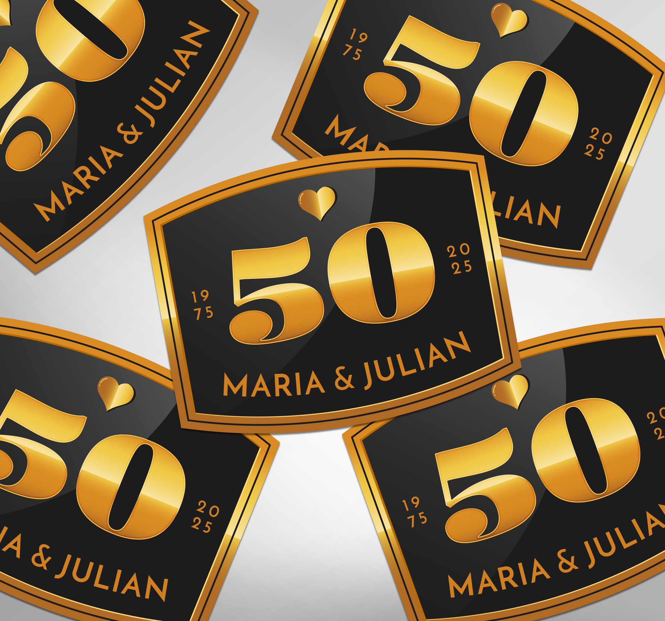 50-jarig jubileum met namen sticker bruiloft
