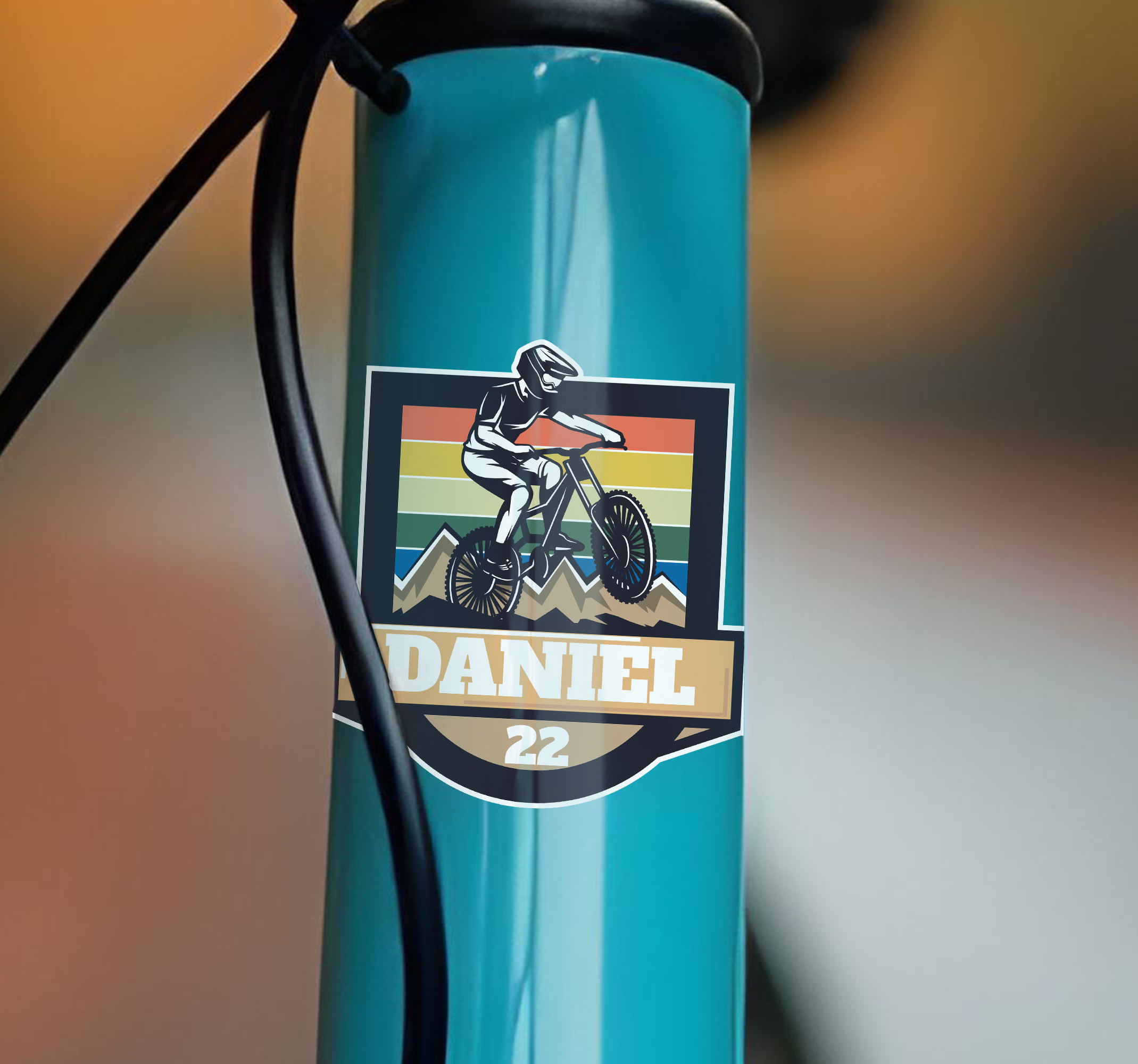 Gepersonaliseerde vintage fiets sticker