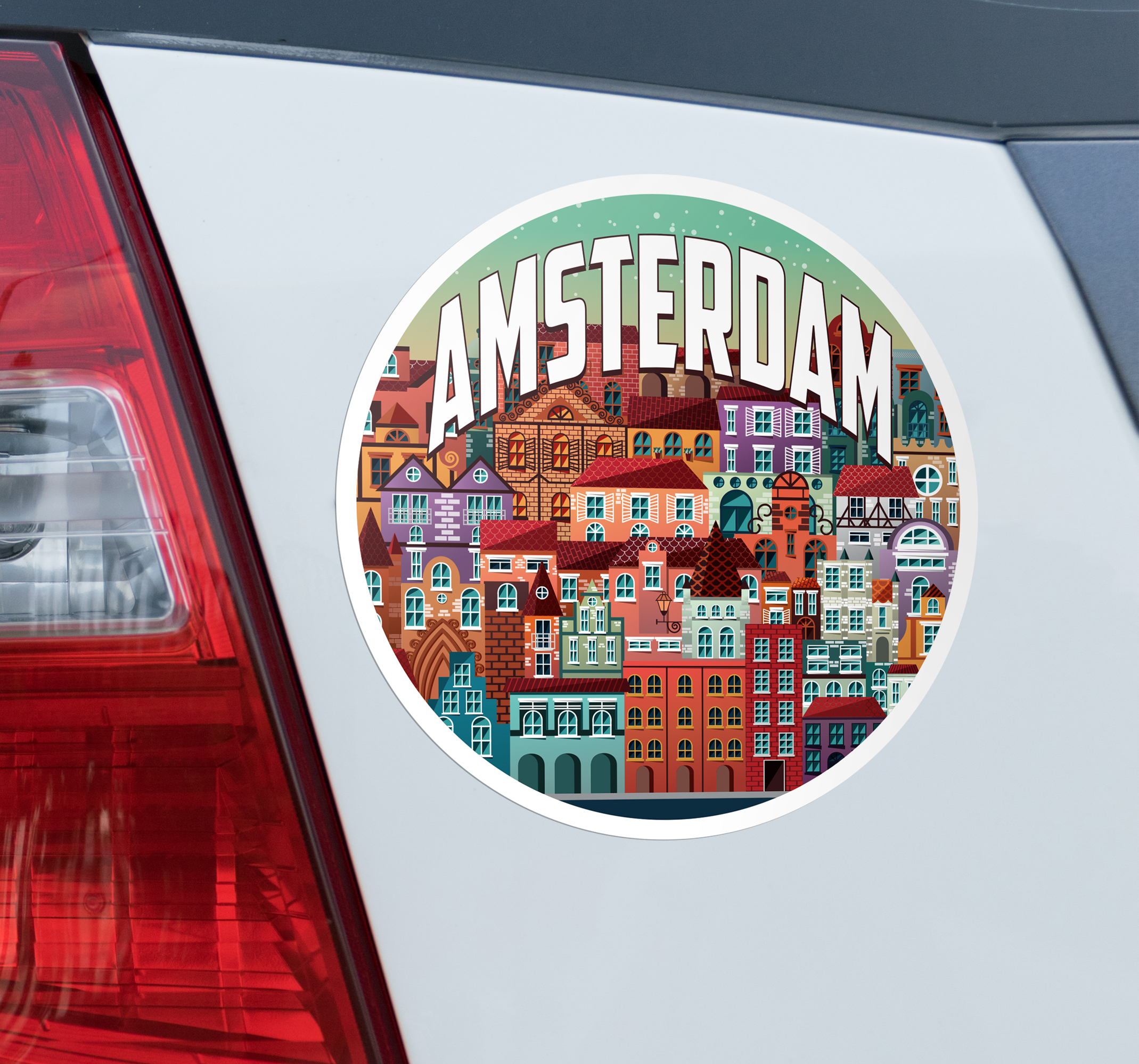 Amsterdamse huizen autosticker