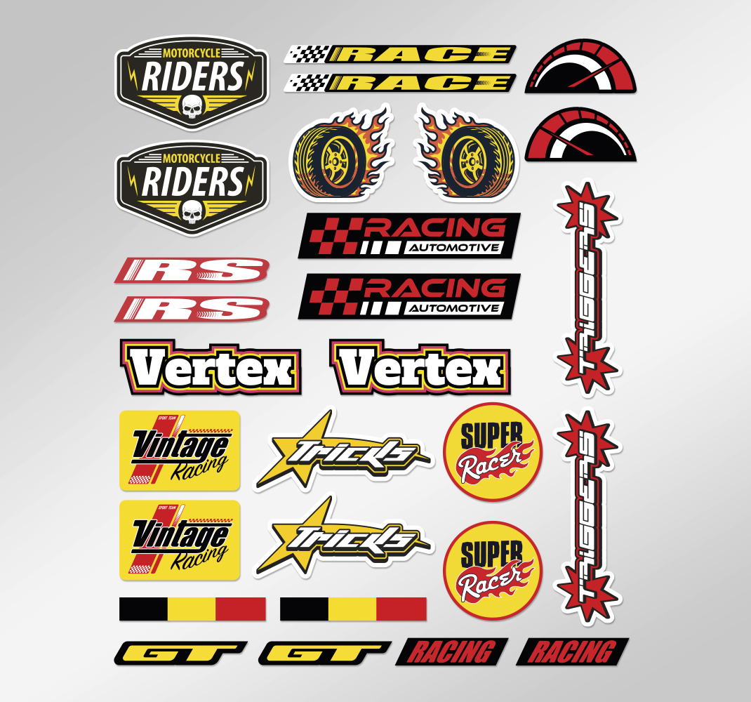 Individueel bommenpakket motor sticker