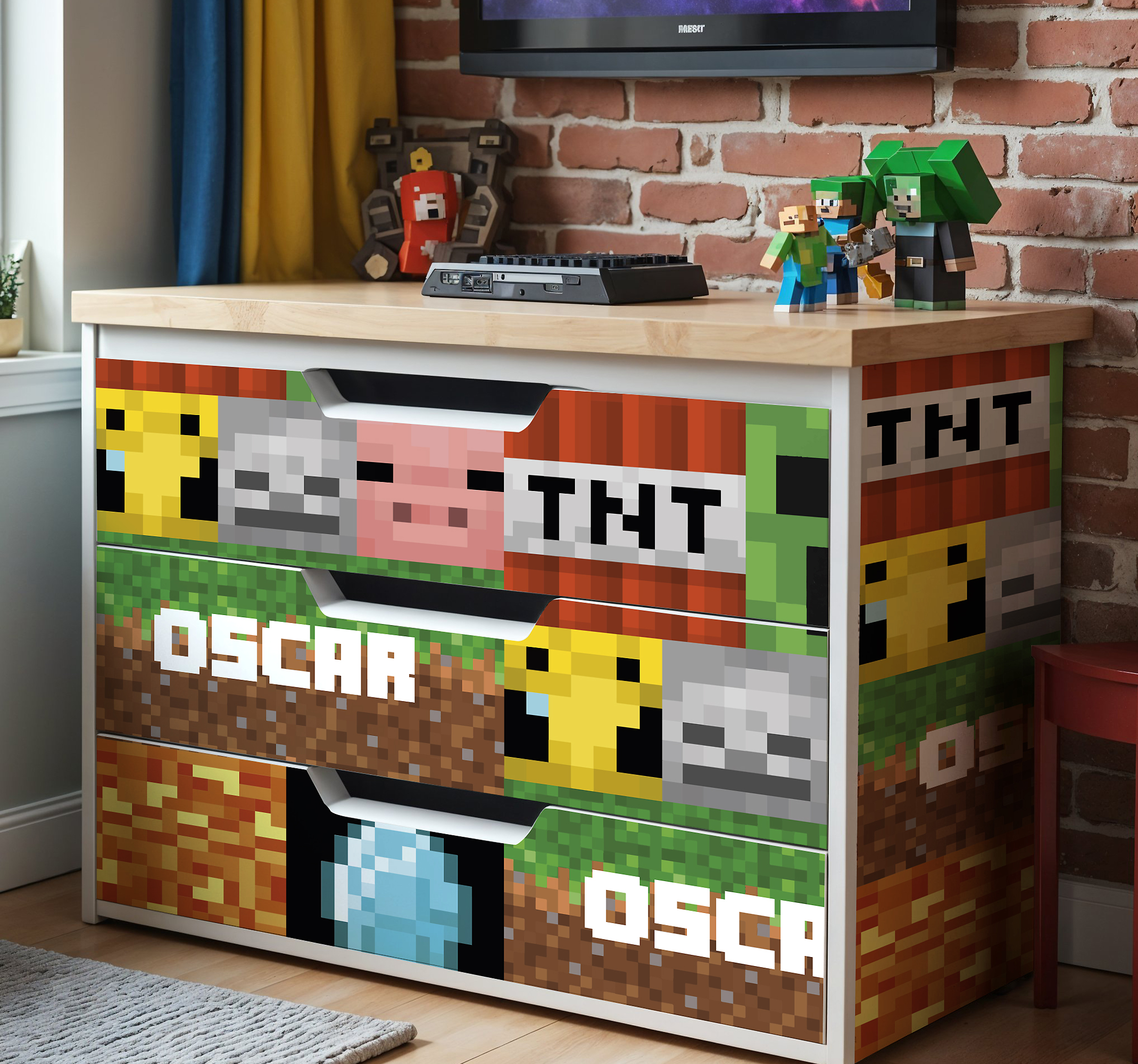 Spel geometrisch patroon meubel sticker