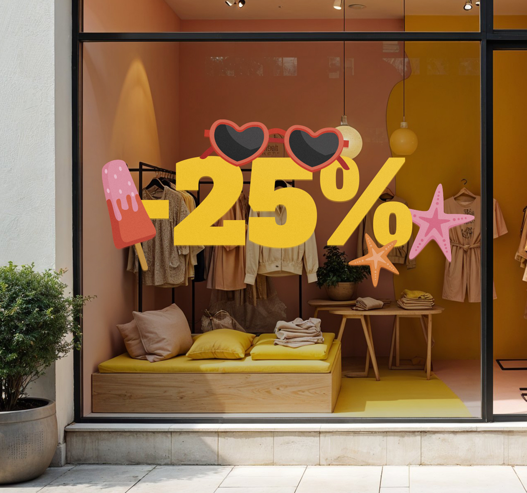 Gekleurde zomerkorting korting sticker