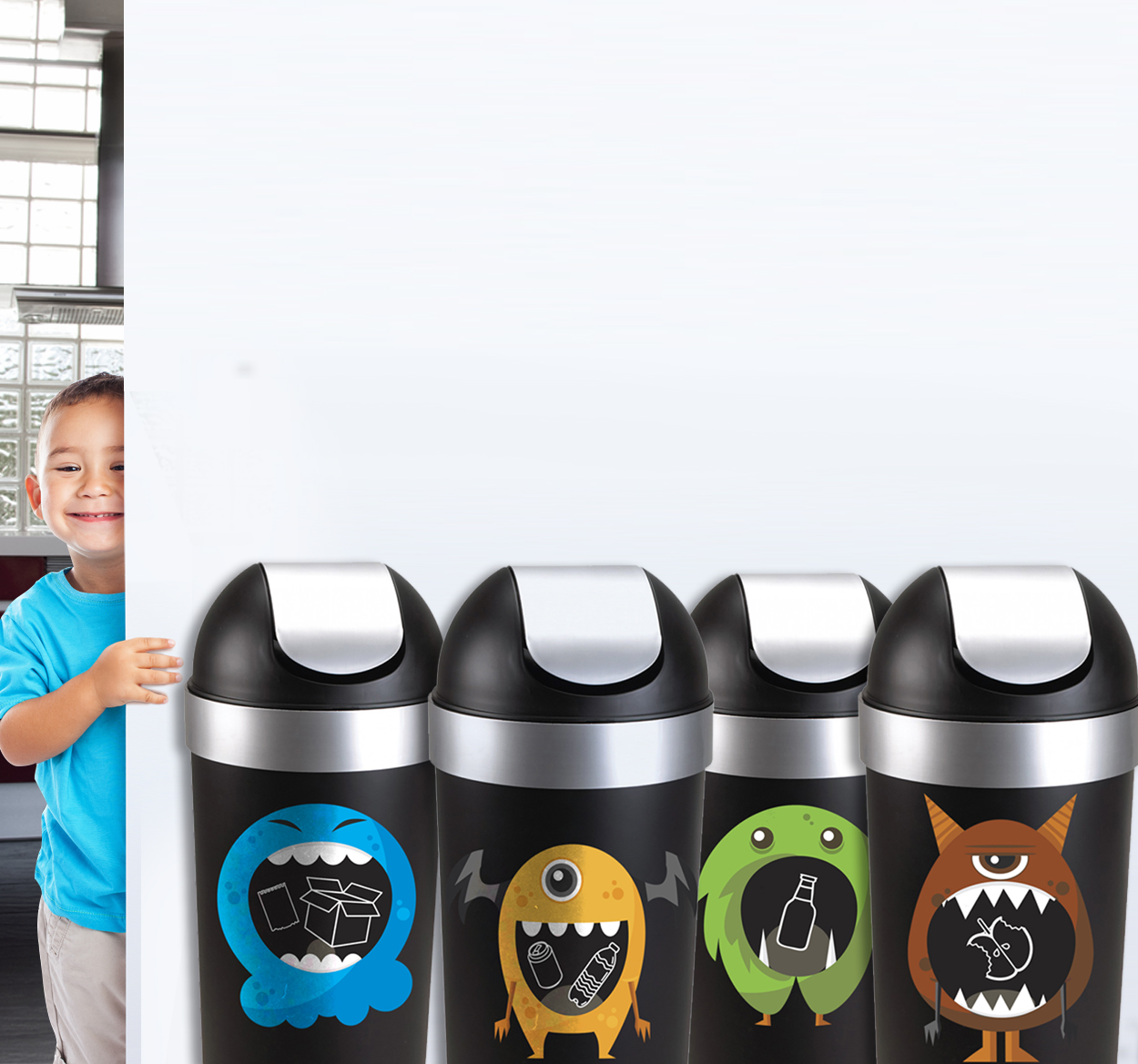 Container sticker monsters