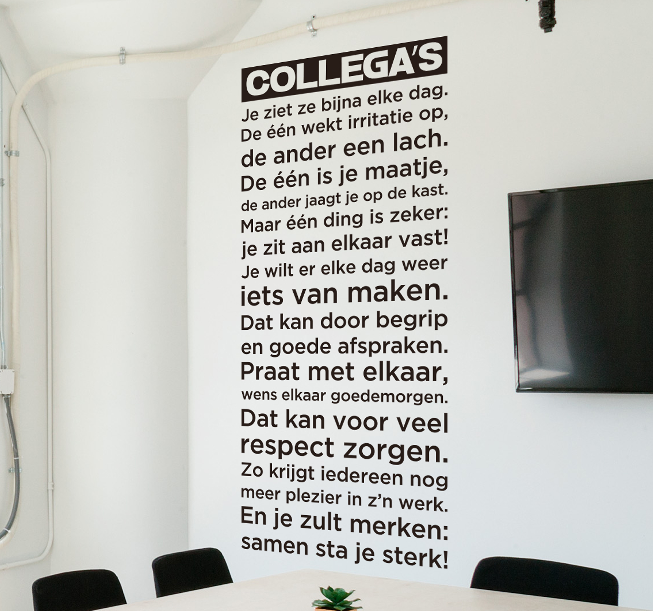 Kantoor tekst sticker collega's