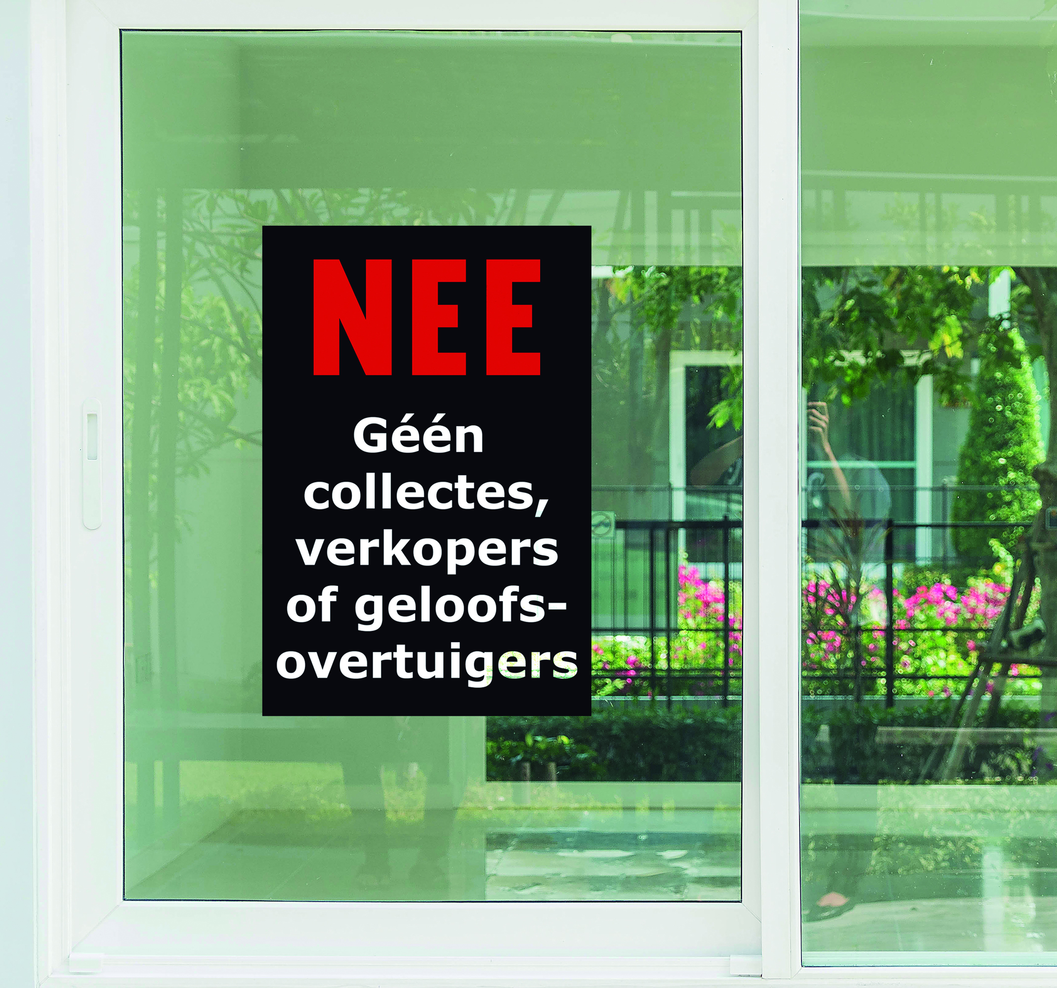 Muurstickers tekst Geen deur verkoop