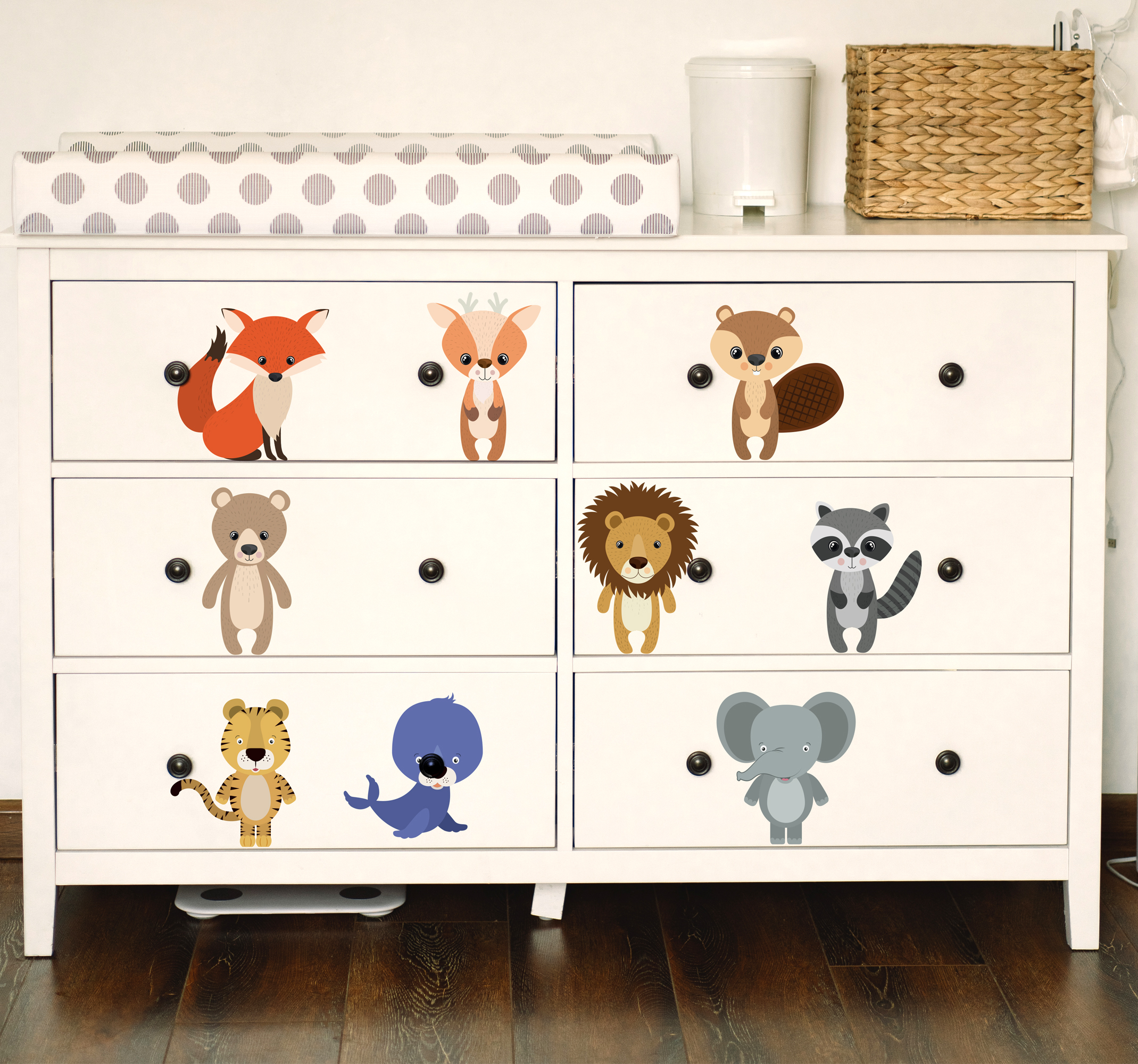 Meubel sticker dieren set