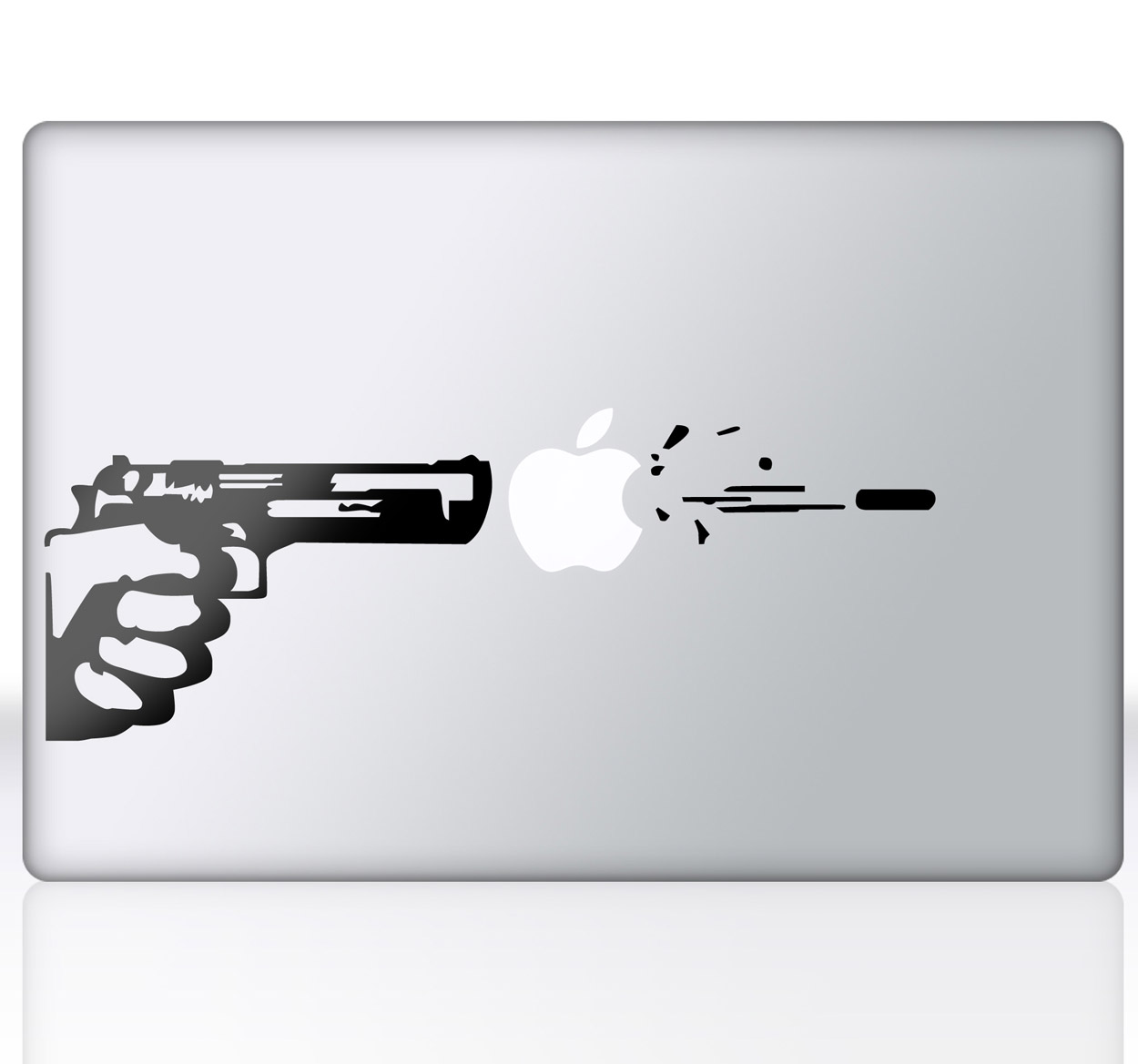 Laptop sticker geweer kogel