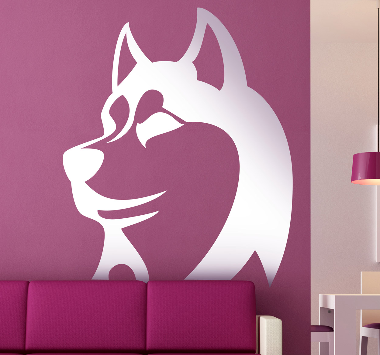 Sticker silhouette siberische husky