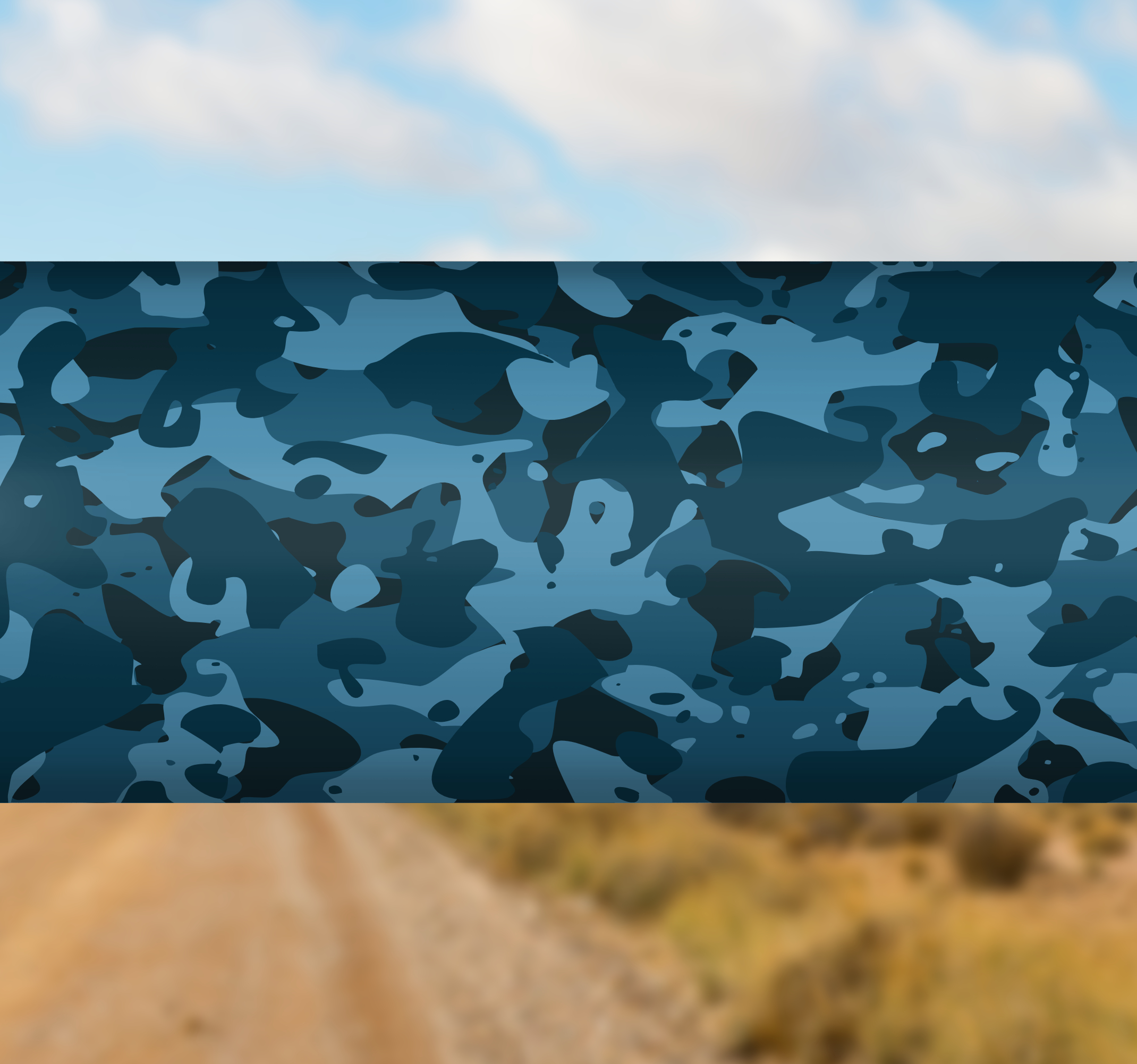 Fietssticker blauw camouflage patroon