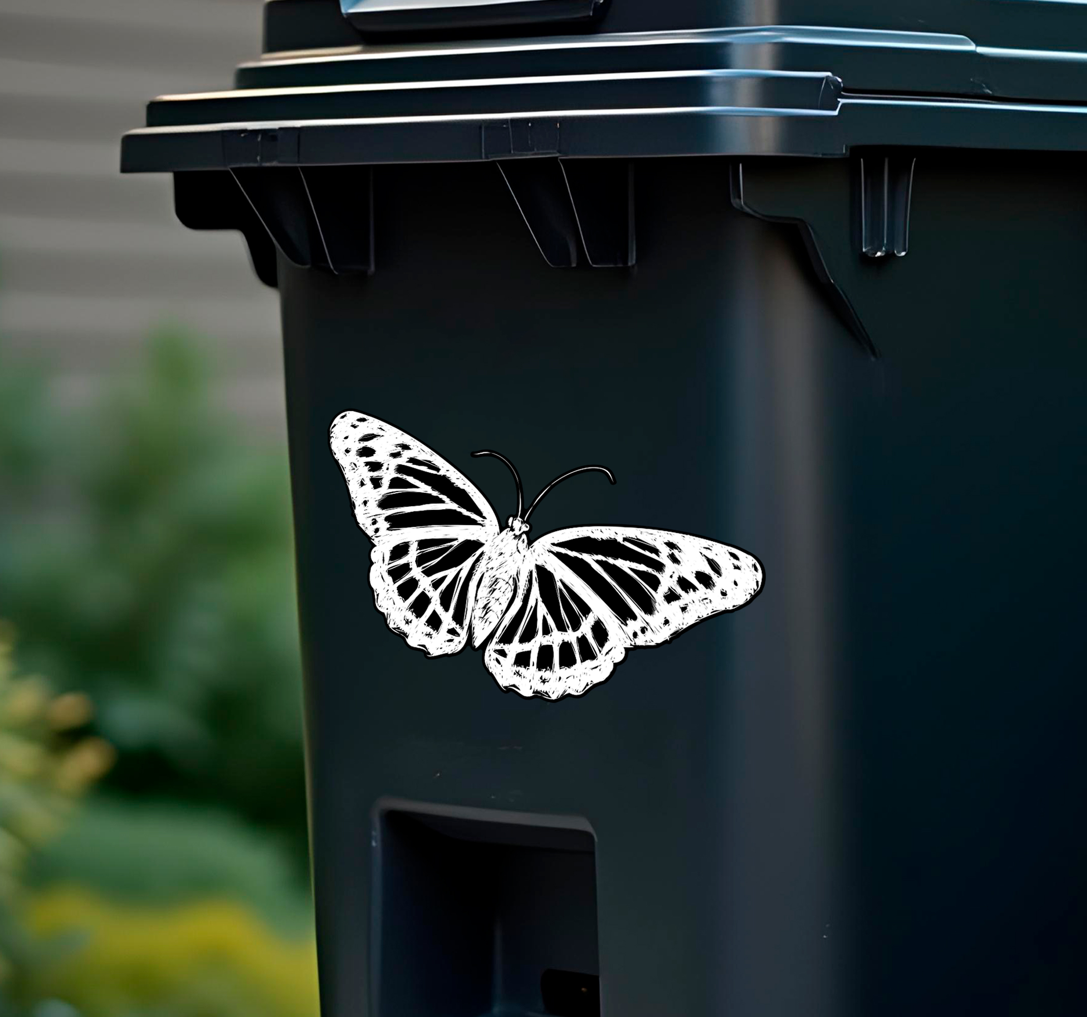 Kliko sticker zwart-witte vlindervleugel