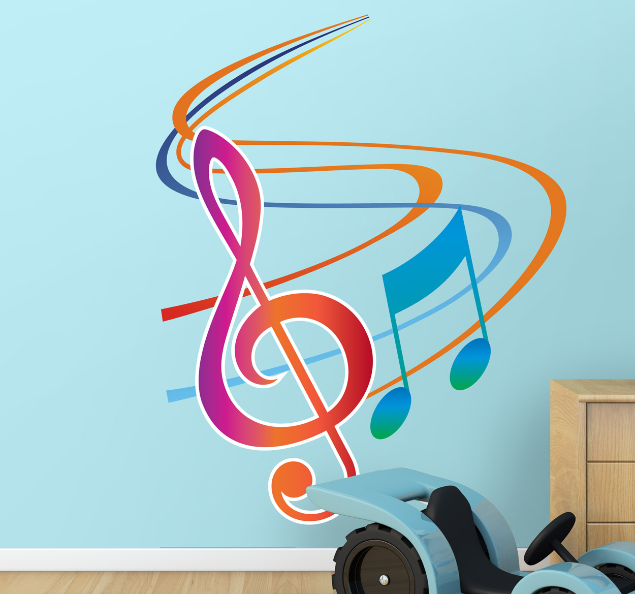 Sticker met muzieknoten