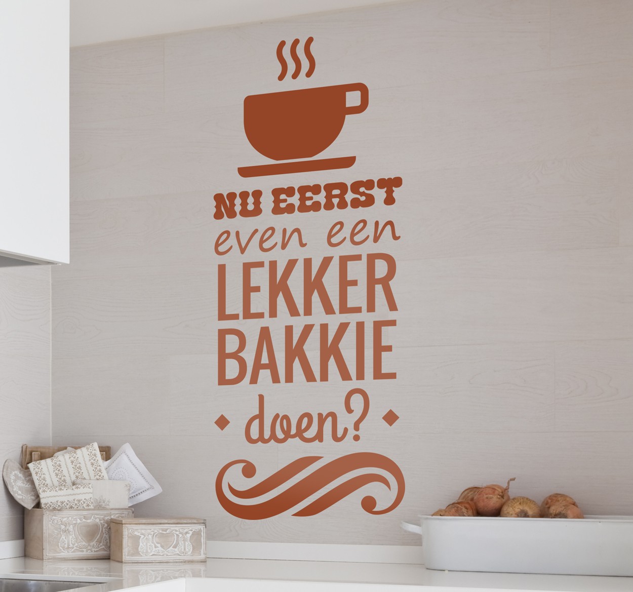 Lekker bakkie doen koffie tekst sticker