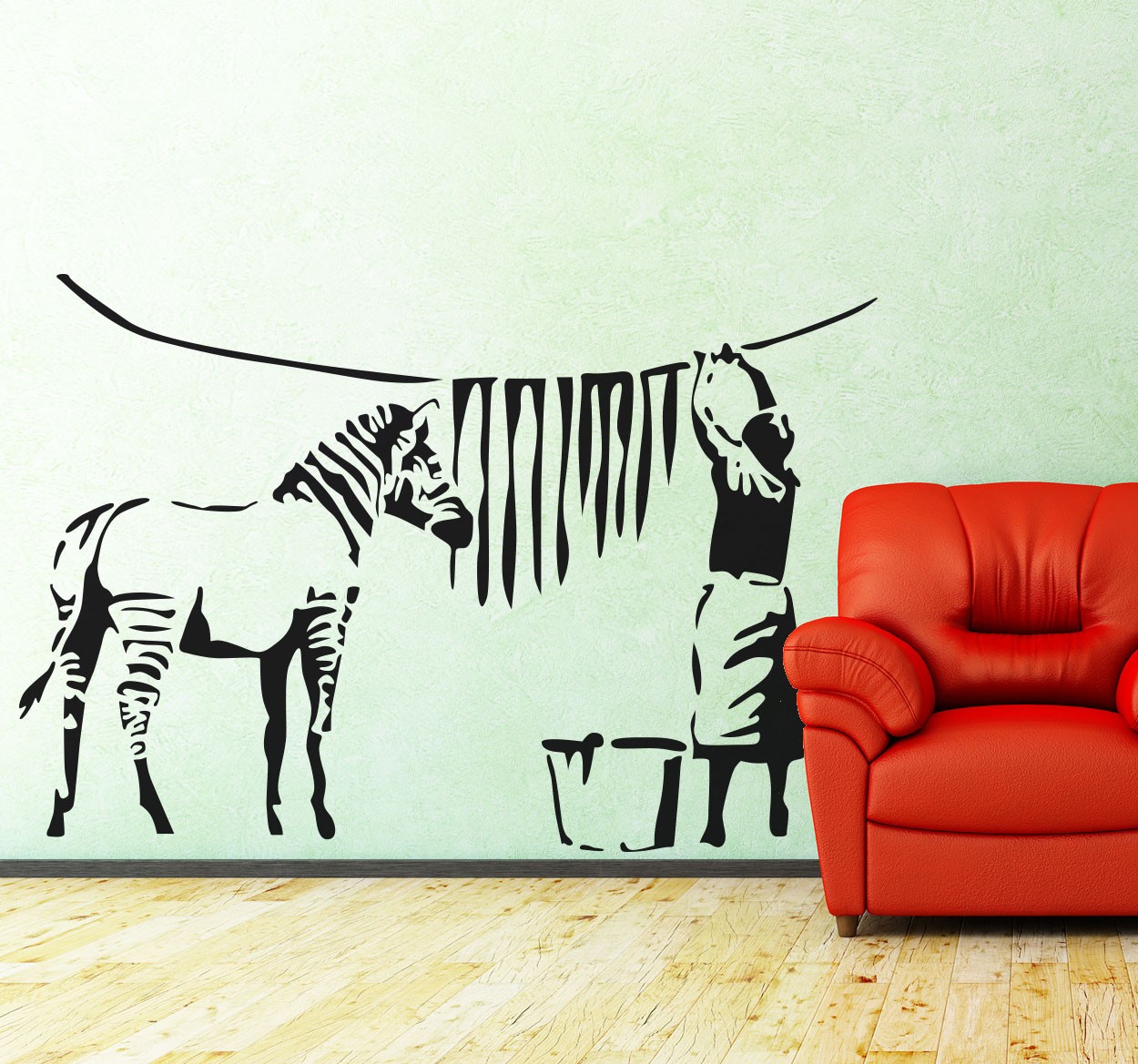 Muurstickers woonkamer Banksy Zebra Print