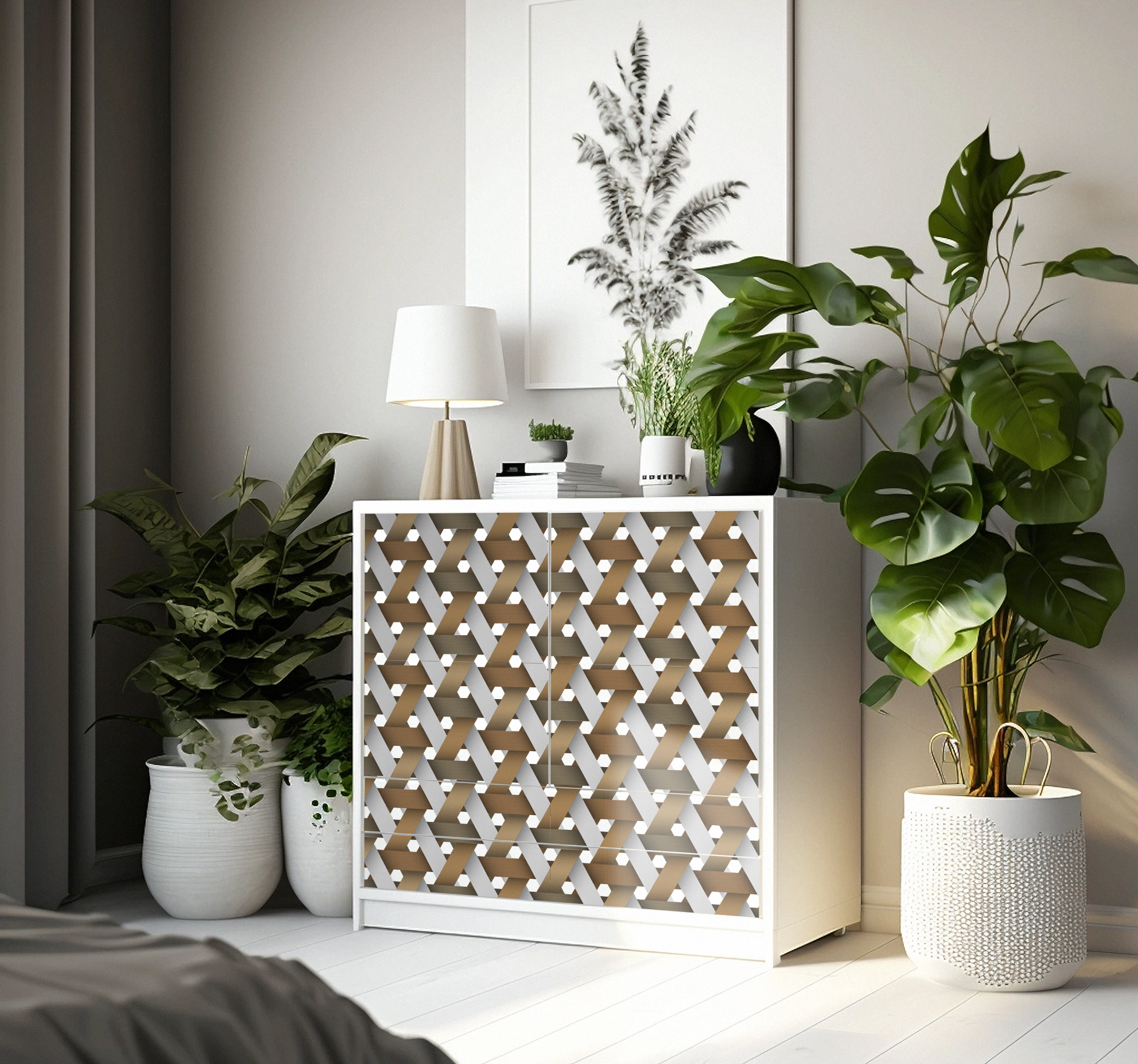 Scandinavisch wit hout Meubelsticker