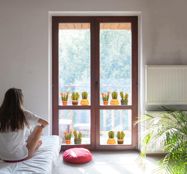 Cactus vormen Raamsticker