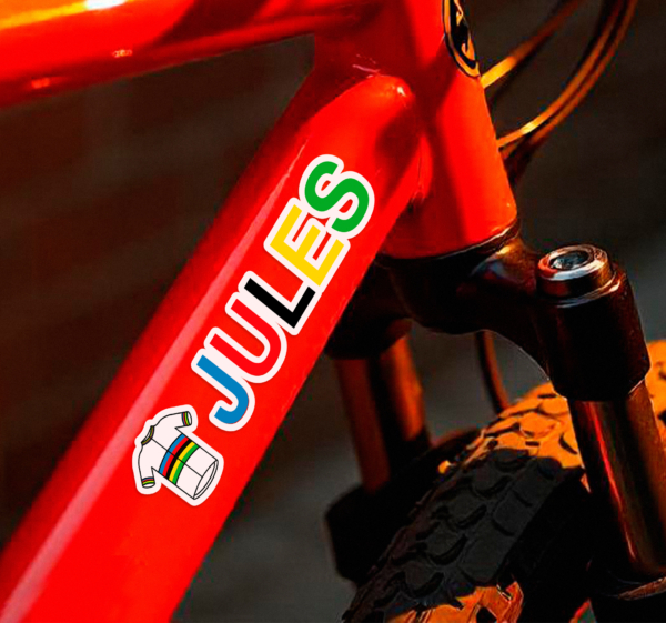 Wielershirt wereldkampioen fiets sticker