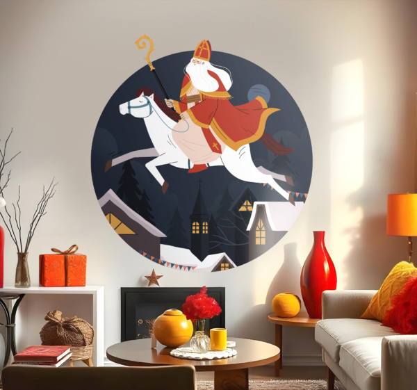 paard over daken sinterklaas sticker