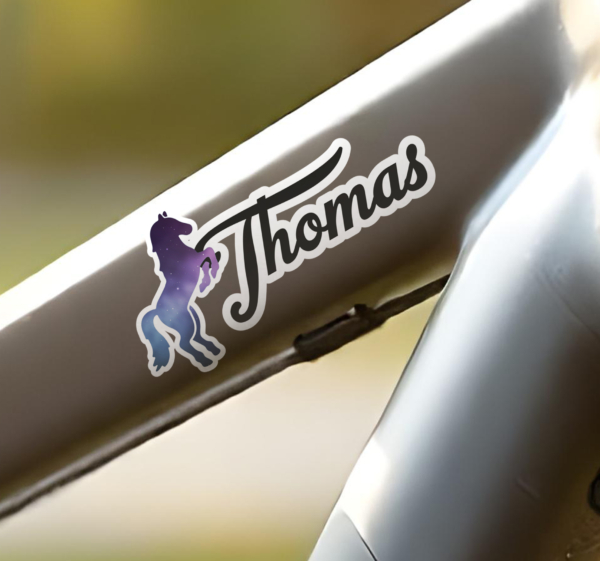 Paard Fiets naamsticker