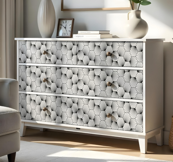 Hexagonaal patroon met lijnen meubel sticker