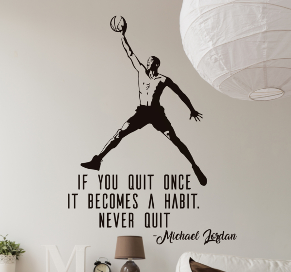 Muursticker woonkamer Michael Jordan