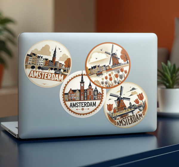 Amsterdamse badges sticker landen en steden