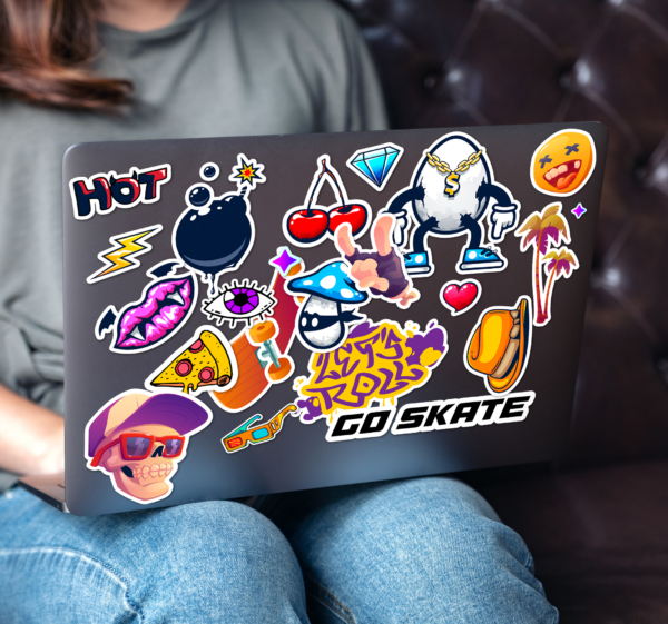 Ontwerpen ingesteld laptop sticker