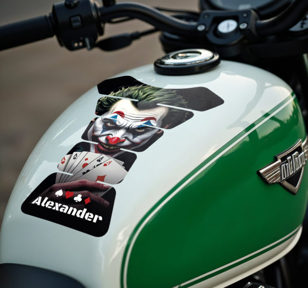 Schurk met pokerkaarten motor sticker