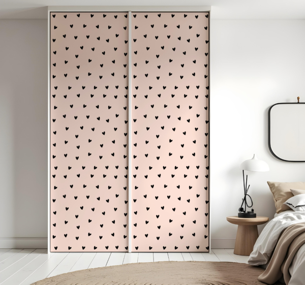 Zwart hartpatroon meubel sticker