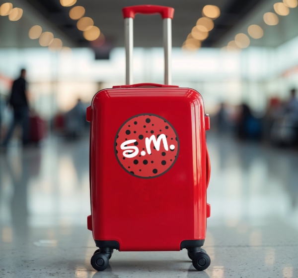 Kofferinitialen voor kinderen gepersonaliseerde sticker