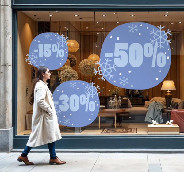 Winterkorting korting sticker