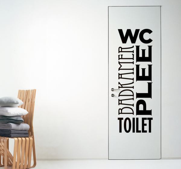 Deur badkamer sticker WC