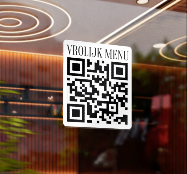Gepersonaliseerd menu qr etalage sticker